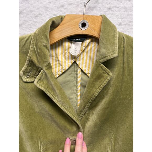 Vintage J.Crew Green Velvet Blazer | Y2K Preppy Academia Jacket 2005 - Picture 3 of 10